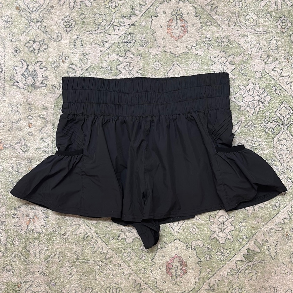 Free People Black Flared Shorts